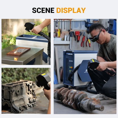 SFX 300W 500W Portable Air-cooled Pulse Laser Cleaning Machine Metal Wood Rust Paint Oil Oxide Layer Remover