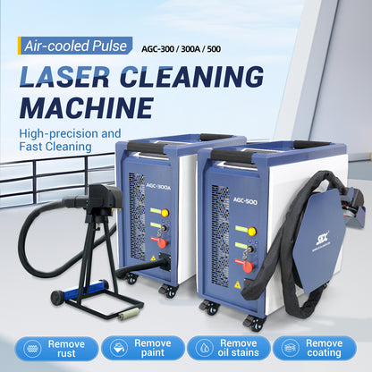 SFX 300W 500W Portable Air-cooled Pulse Laser Cleaning Machine Metal Wood Rust Paint Oil Oxide Layer Remover