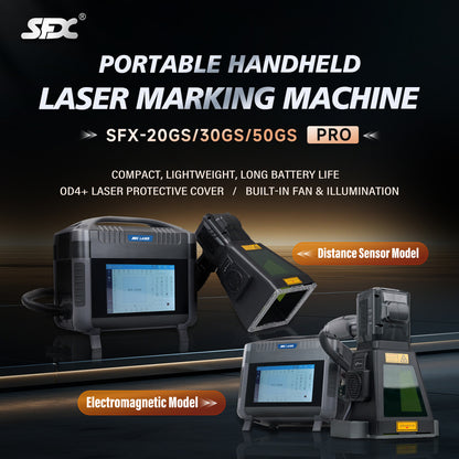 SFX 20W/30W/50W Portable Handheld Laser Marking Machine Metal PRO 100mm Marking Range Laser Engraver Maker Machine