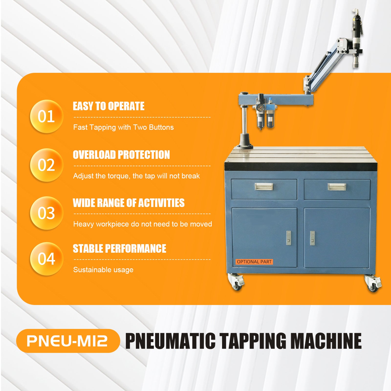 Pneumatic Tapping Arm Machine Hand Vertical Tapper Threading Tool Tap ...
