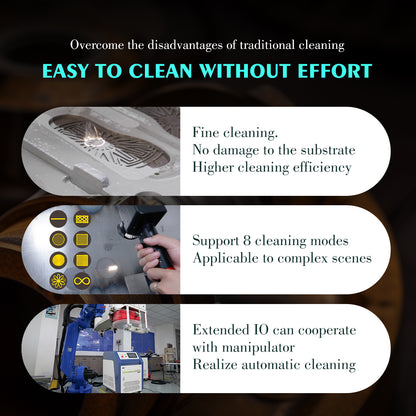 SFX 500W/1000W/2000W Handheld Pulsed Laser Cleaning Machine Water Cooling Metal Rust Oxide Painting Graffiti Oil Remover