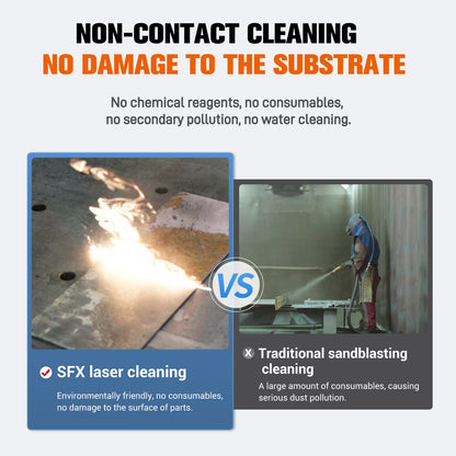 SFX 1500W Air-cooled Continuous Laser Cleaning Machine Rust Paint Oil Stain Removal