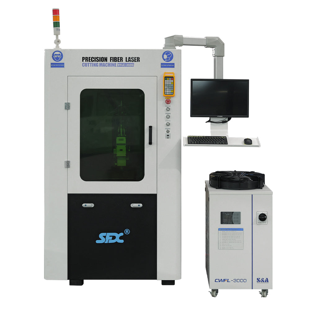 SFX 1000W/1500W Auto Focus Enclosed Fiber Laser Cutting Machine with Anti-radiation Glass Working Area 300*300mm