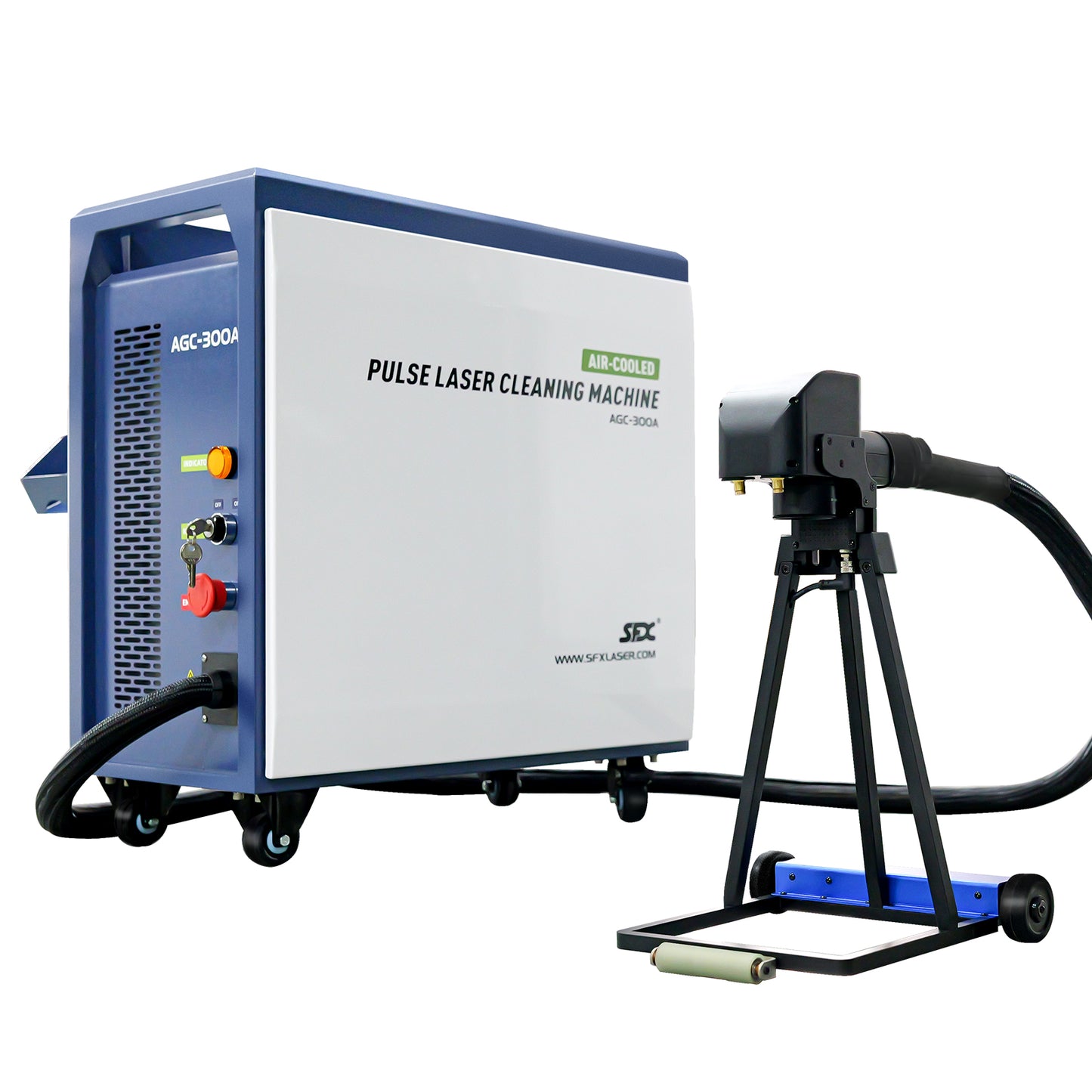 SFX 300W Portable Air-cooled Pulse Laser Cleaning Machine Metal Wood Rust Removal with Self-propelled Device 95% New