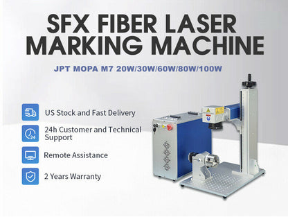 US Stock JPT MOPA M7 20W/30W/60W/80W  YDFLP-M7-M-R JPT MOPA M7 Fiber Laser Marking Machine Laser Engraver EZCAD2.0