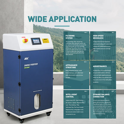 SFX-400L 800W Fume Extractor with HEPA Filter for Laser Cleaning and Welding (75dB)