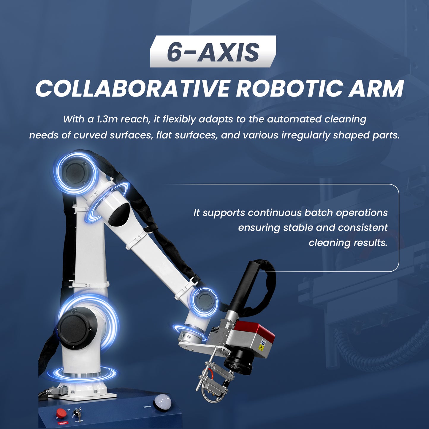 SFX 6-Axis Pulsed Robotic Laser Cleaning Machine Automatic Rust Oil Paint Coating Remover 500W