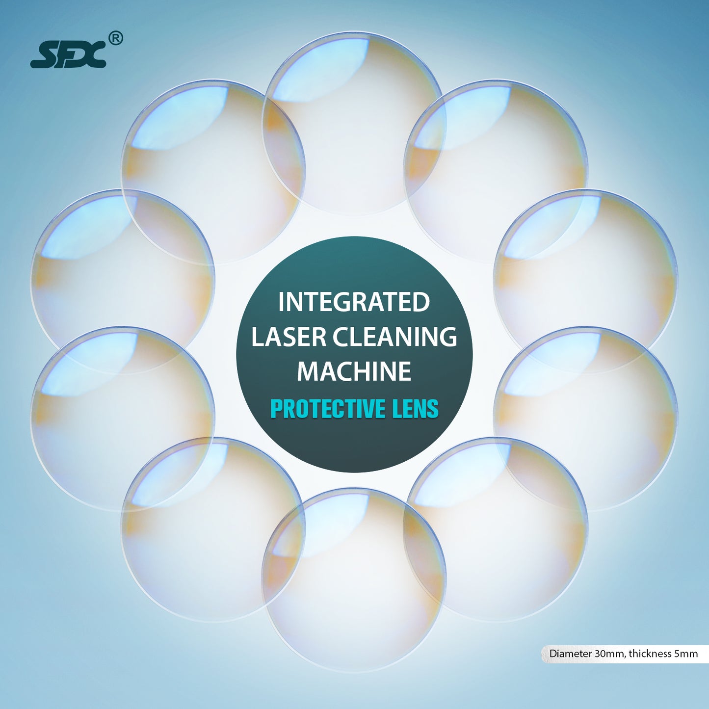 SFX SLC Series 1500W 2000W 3000W Laser Cleaning Machine Protective Lens