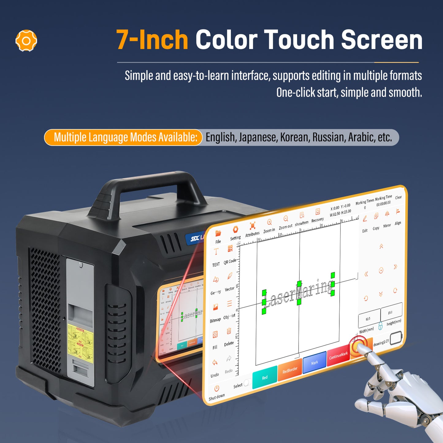 SFX 60W Portable Handheld Laser Marking Machine Metal Laser Engraver Maker Machine
