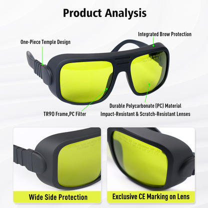 OD7+ OD8+ Laser Safety Glasses Goggles for Laser Cleaning Machine / Laser Welding Machine