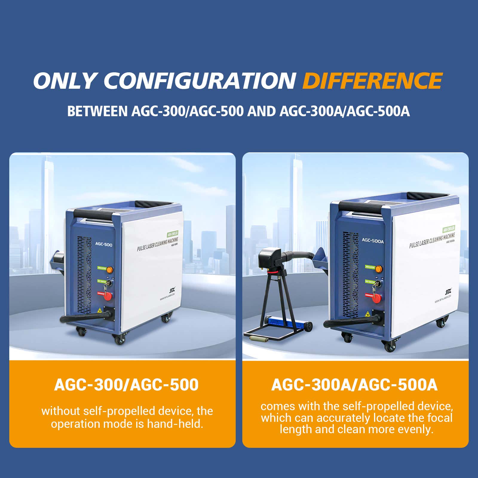 SFX 300W 500W Portable Air-cooled Pulse Laser Cleaning Machine Metal R