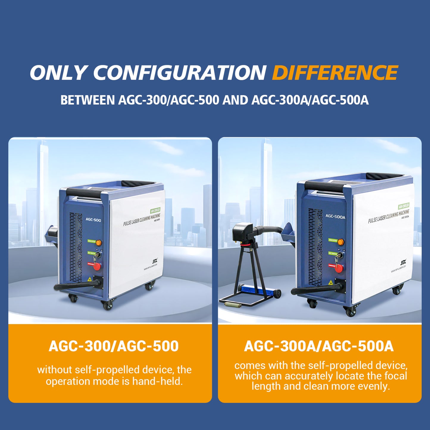 SFX 300W 500W Portable Air-cooled Pulse Laser Cleaning Machine Metal Wood Rust Paint Oil Oxide Layer Remover