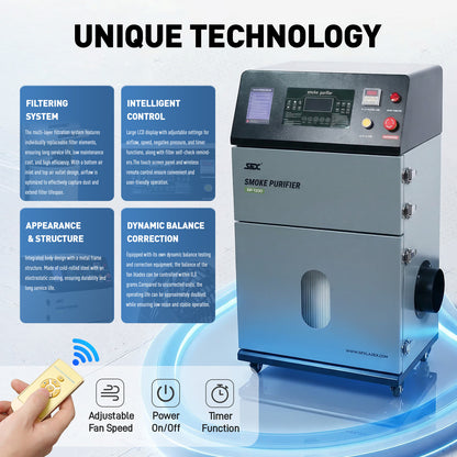 US Stock SP-1200 Smoke Purifier Fume Extractor for Laser Cleaning Machine/Laser Welder/Laser Engraver/Laser Cutting Machine
