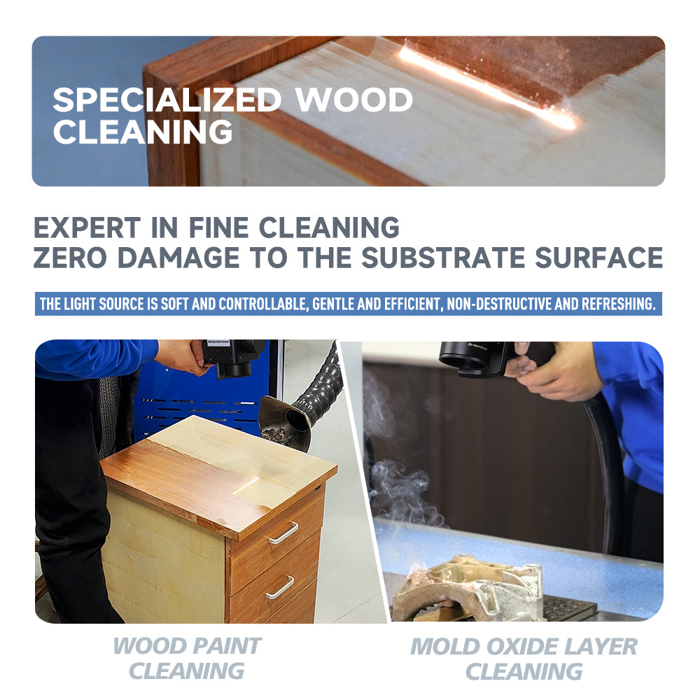 SFX 300W/500W Portable Suitcase-Style Pulse Laser Cleaning Machine Metal Rust Oxide Painting Graffiti Oil Remover