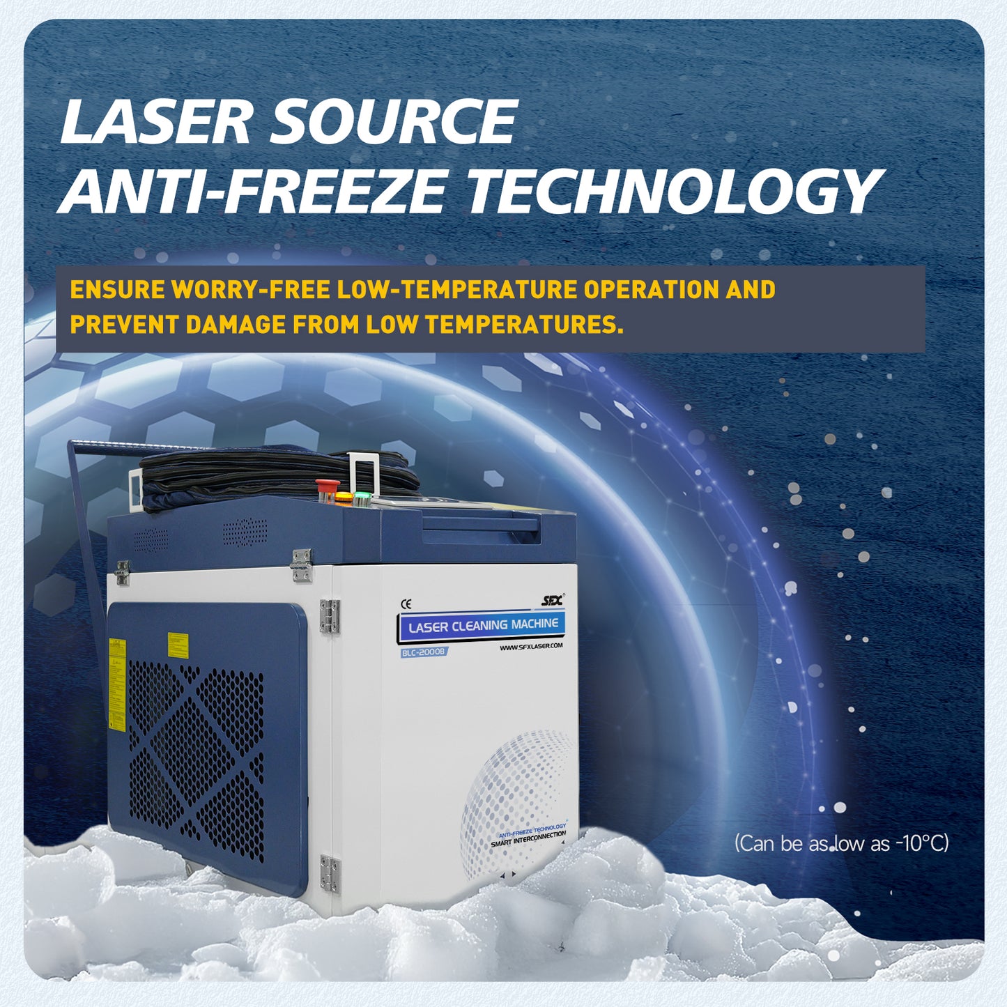 SFX 2000W Smart Interconnection & Anti-Freeze Laser Cleaning Machine Rust Paint Oil Coating Removal