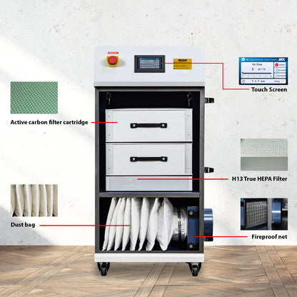 SFX-400L 800W Fume Extractor with HEPA Filter for Laser Cleaning and Welding (75dB)