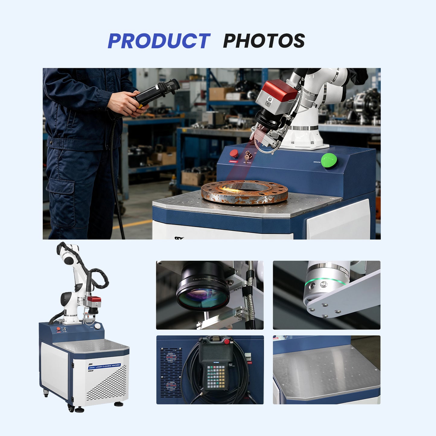 SFX 6-Axis Pulsed Robotic Laser Cleaning Machine Automatic Rust Oil Paint Coating Remover 500W