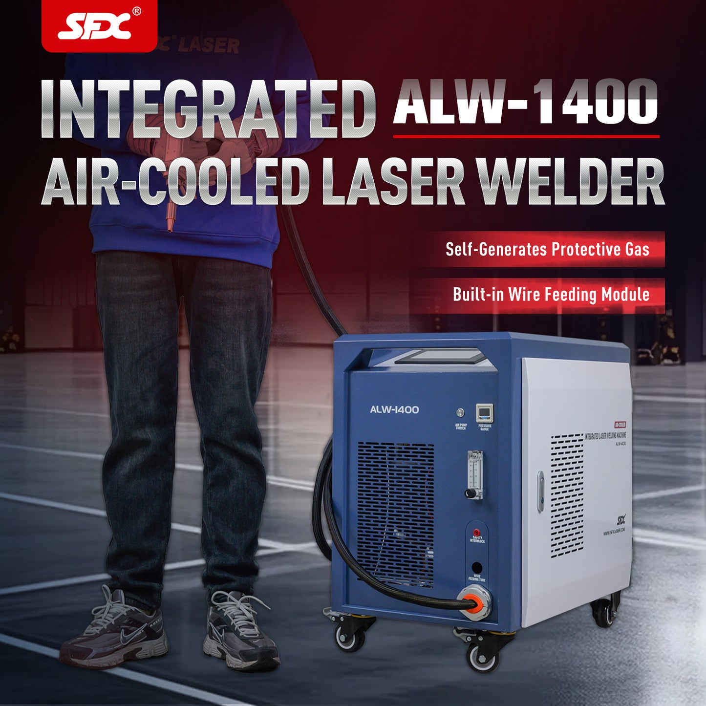 SFX 1400W Handheld Laser Welding Machine Built-in Wire Feeder Self-generated Shielding Gas