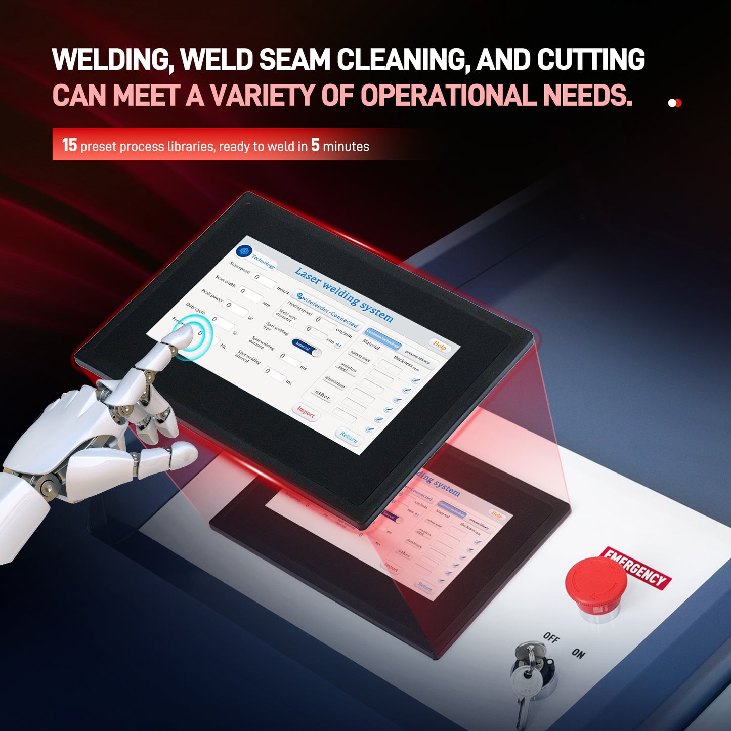 SFX 1400W Handheld Laser Welding Machine Built-in Wire Feeder Self-generated Shielding Gas