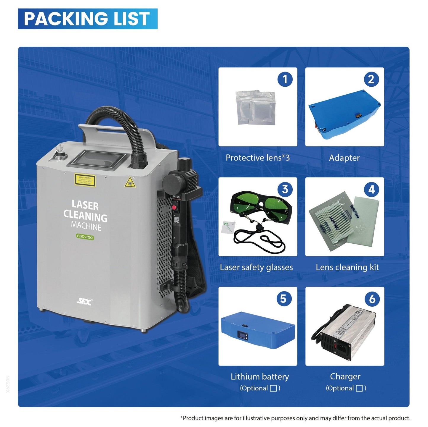 SFX 200W Backpack Pulse Laser Cleaning Machine Metal Rust Paint Oil Oxide Removal Machine