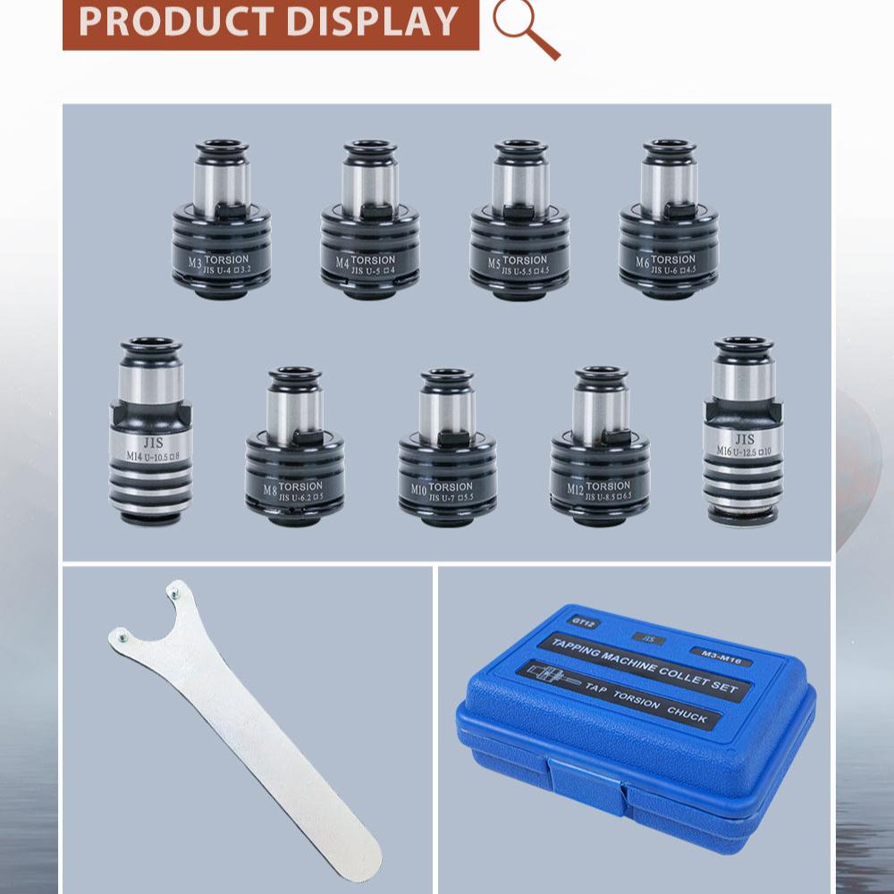 GT12 JIS Tapping Collets for M16R Electric Tapping Arm Compatible for GT12 JIS Collet Holder