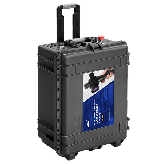 US Stock 200W Portable Handheld Pulse Trolley-case Laser Cleaning Metal Rust Oxide Painting Graffiti Oil Remover