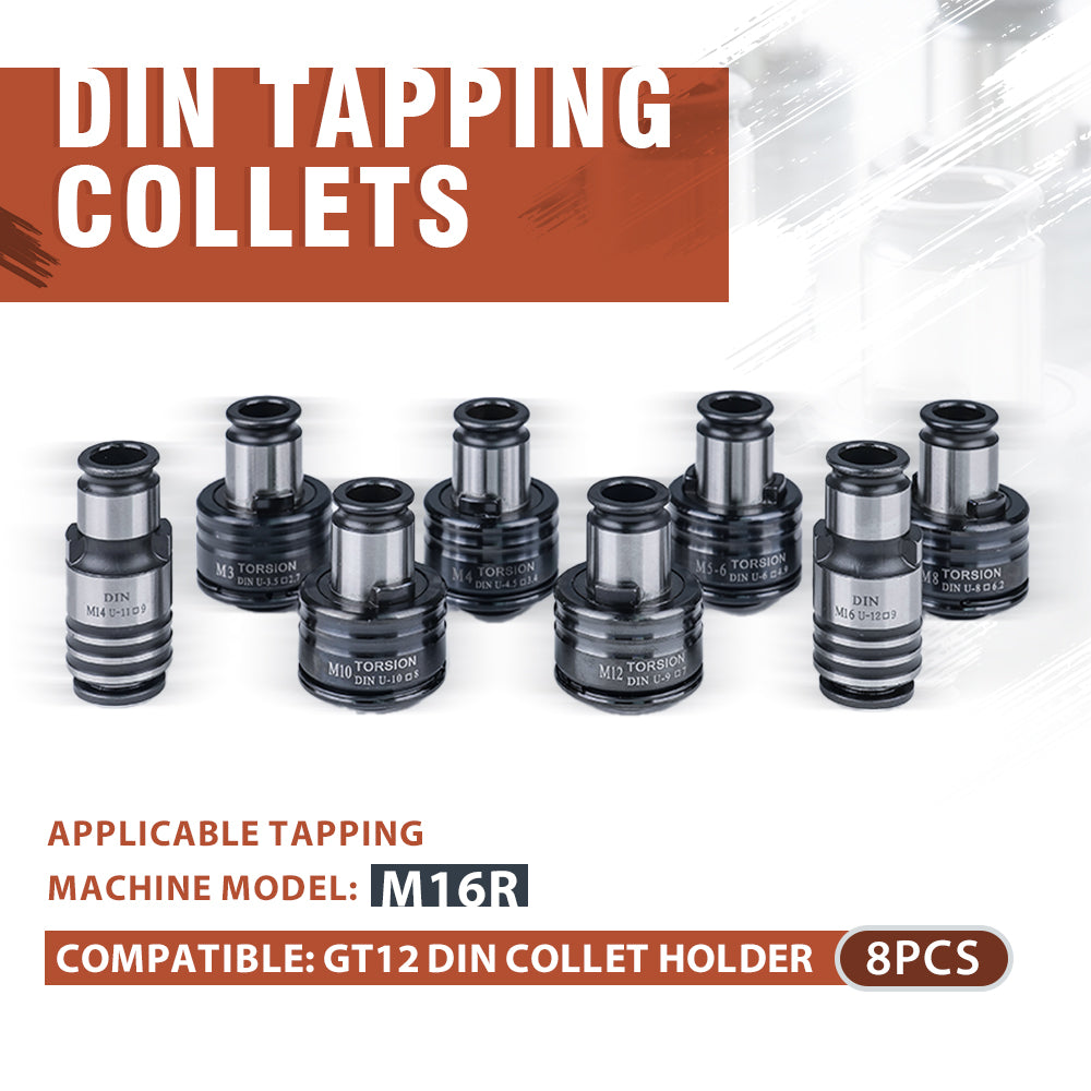 GT12 DIN Tapping Collects for M16R/PNEU-12 Tapping Arm Compatible GT12 DIN Collet Holder