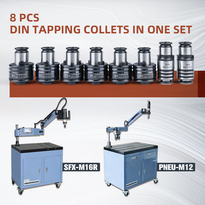 GT12 DIN Tapping Collects for M16R/PNEU-12 Tapping Arm Compatible GT12 DIN Collet Holder