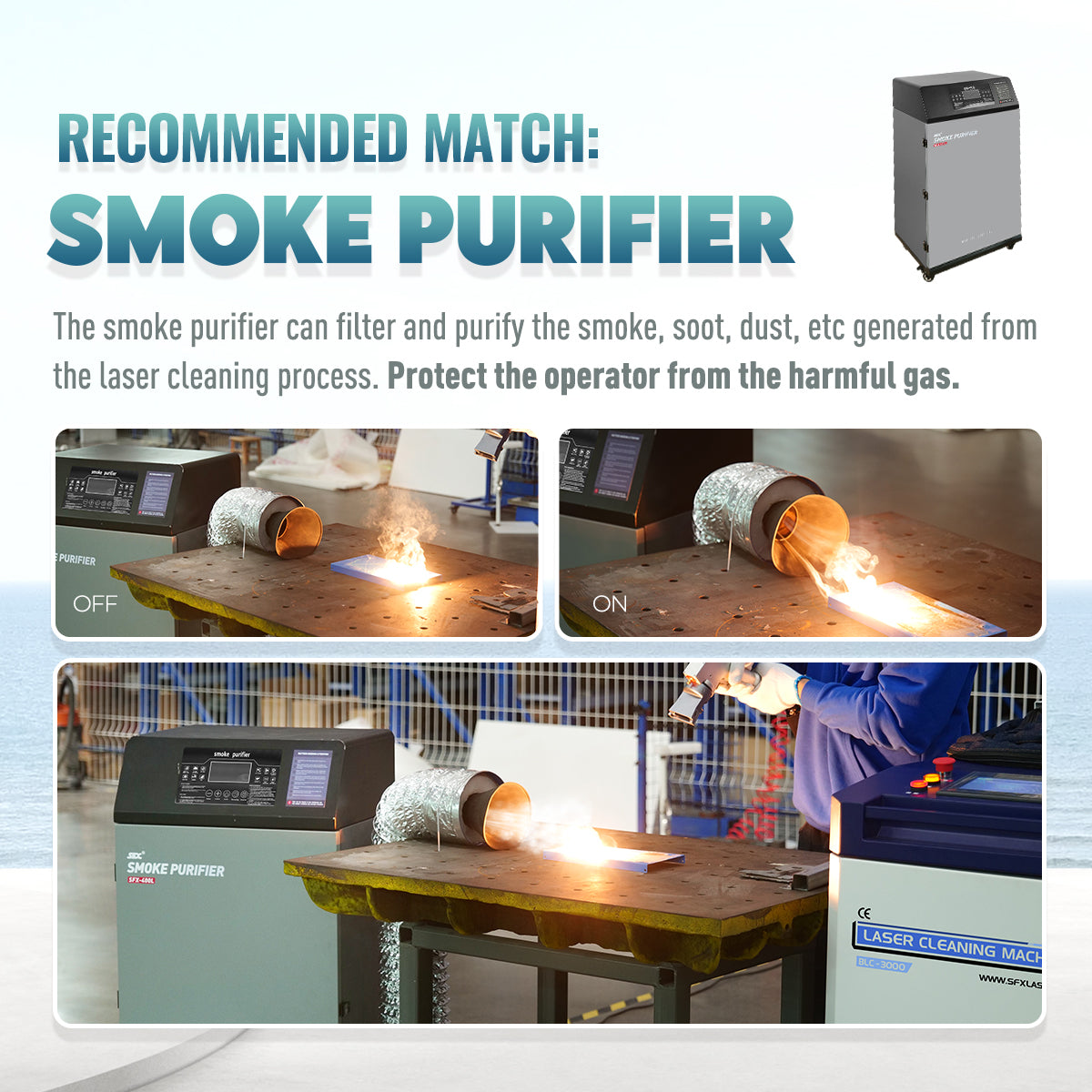 SFX 1000W Laser Cleaning Machine & Smoke Purifier Bundle Sale for