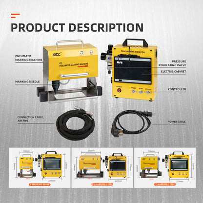 Portable Pneumatic Dot Peen Marking Machine For Metal Engraving Chassis Number VIN Code Marking,US Stock