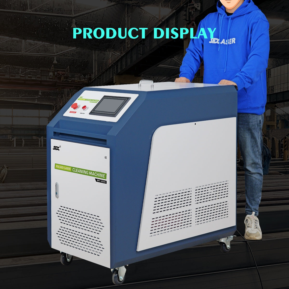 300W Portable Pulse Laser Cleaning Machine Metal Rust Oxide Painting Graffiti Oil Remover