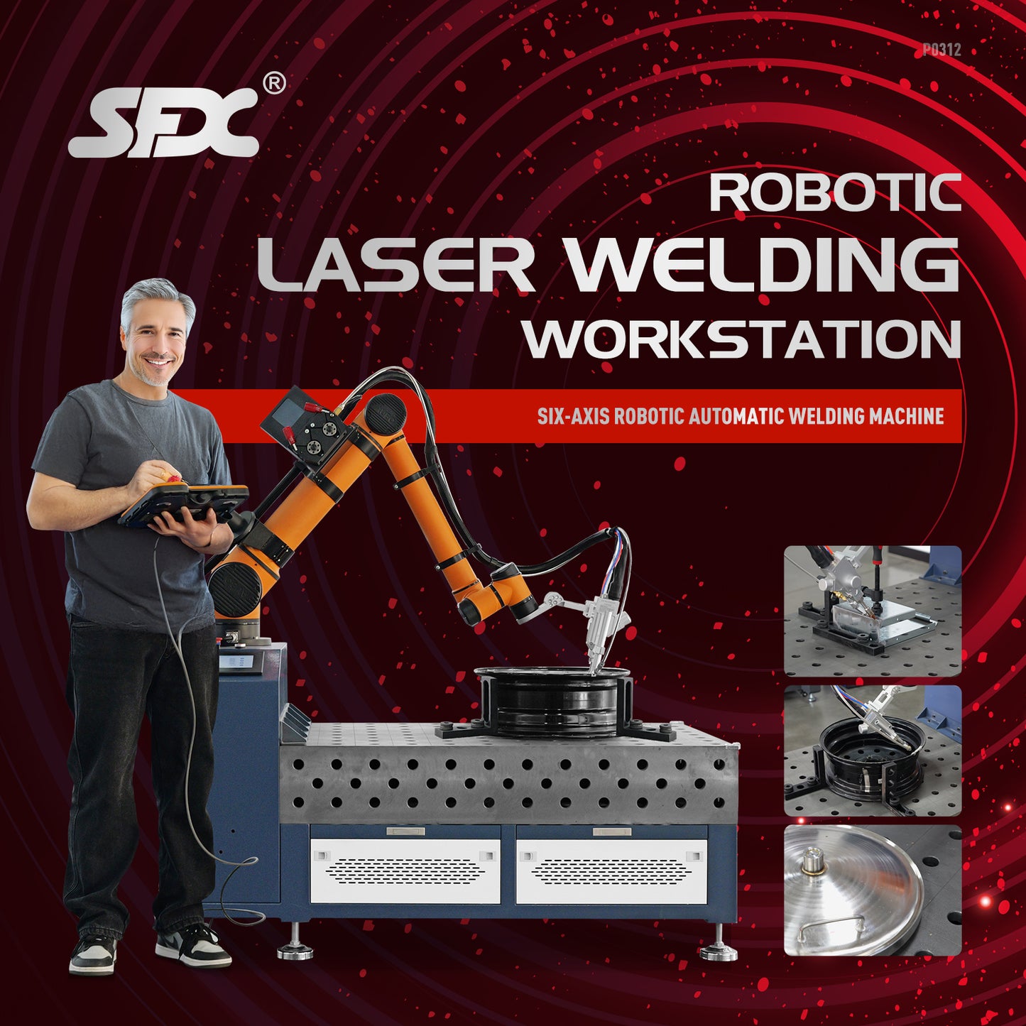 Robotic Laser Welding Workstation Six-Axis Robotic Automatic Welding Machine