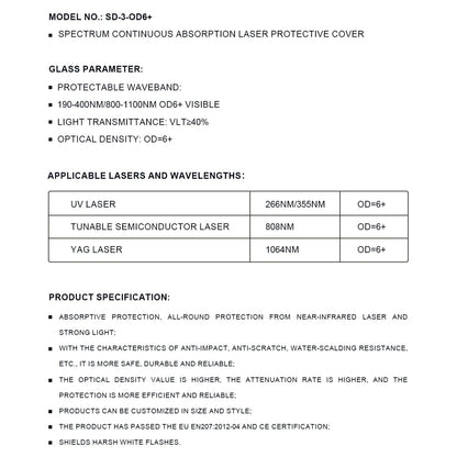 SFX OD6+ Laser Protective Cover for Laser Marking Machine