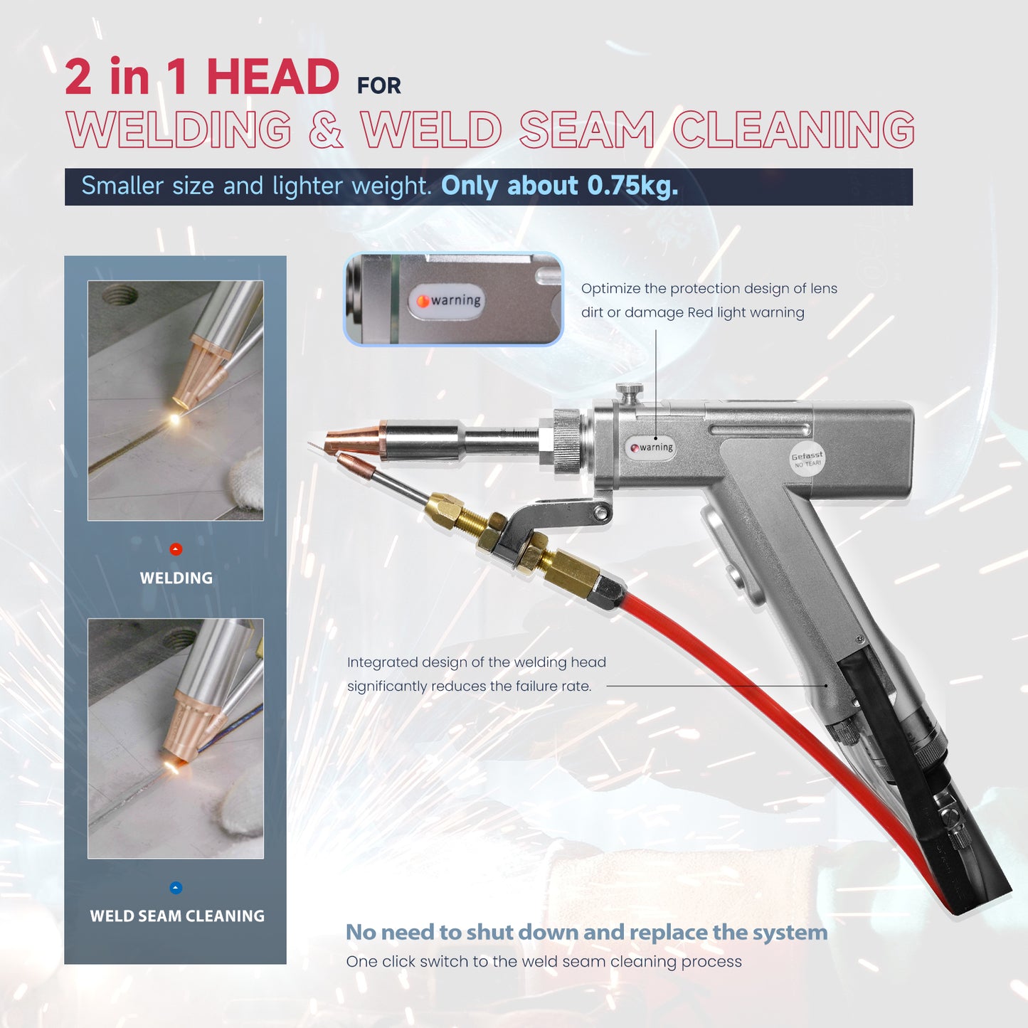 SFX 1500W 2000W 3000W  Handheld Fiber Laser Welding Cleaning 2 in 1 Machine Laser Welder
