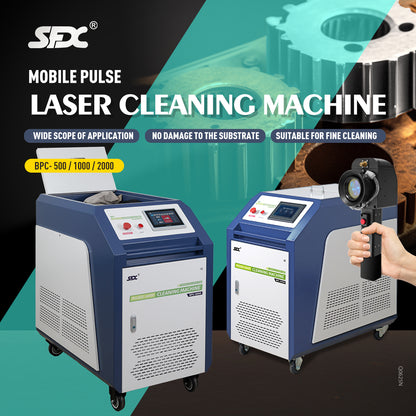 SFX 500W/1000W/2000W Handheld Pulsed Laser Cleaning Machine Water Cooling Metal Rust Oxide Painting Graffiti Oil Remover