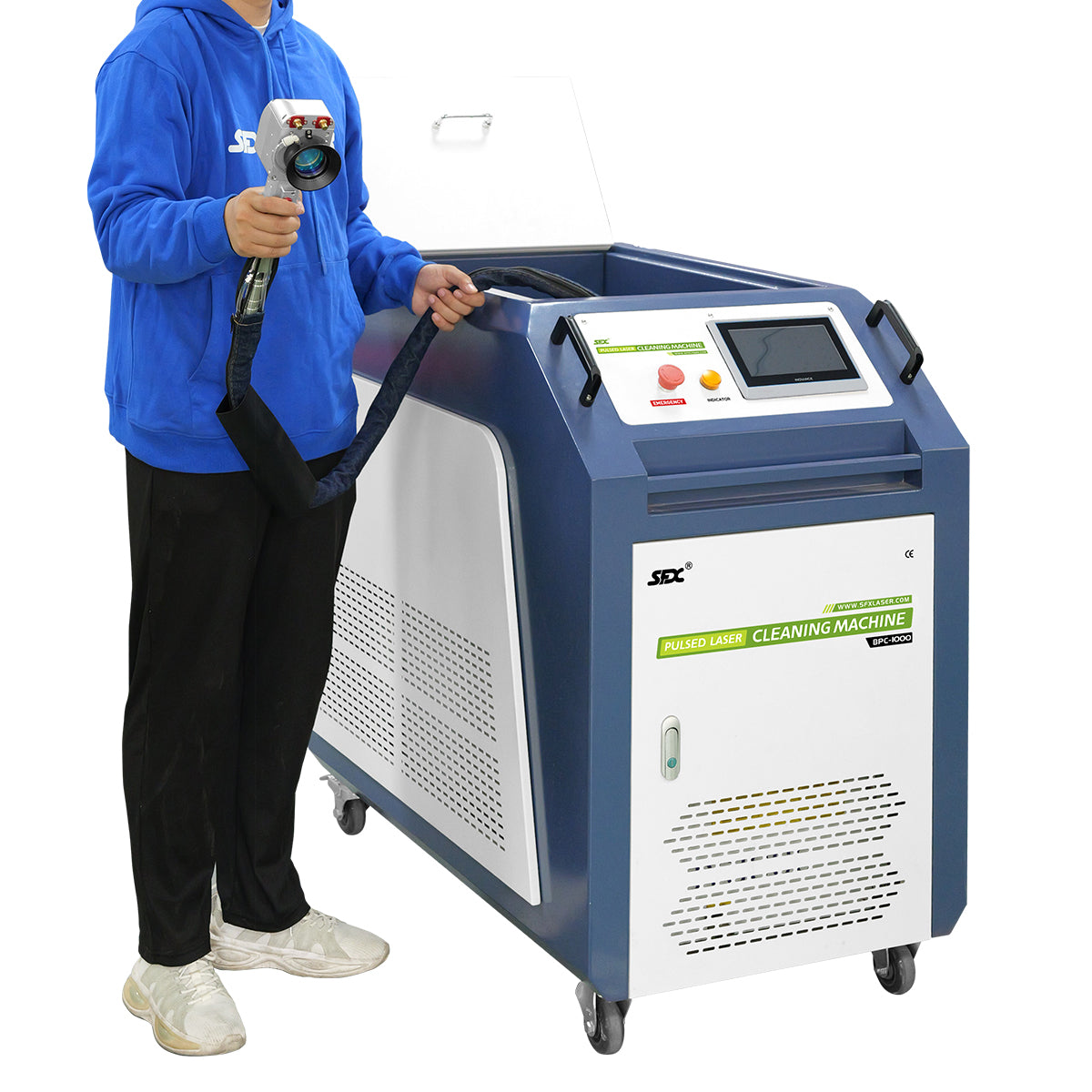 SFX 500W/1000W/2000W Handheld Pulsed Laser Cleaning Machine Water Cooling Metal Rust Oxide Painting Graffiti Oil Remover