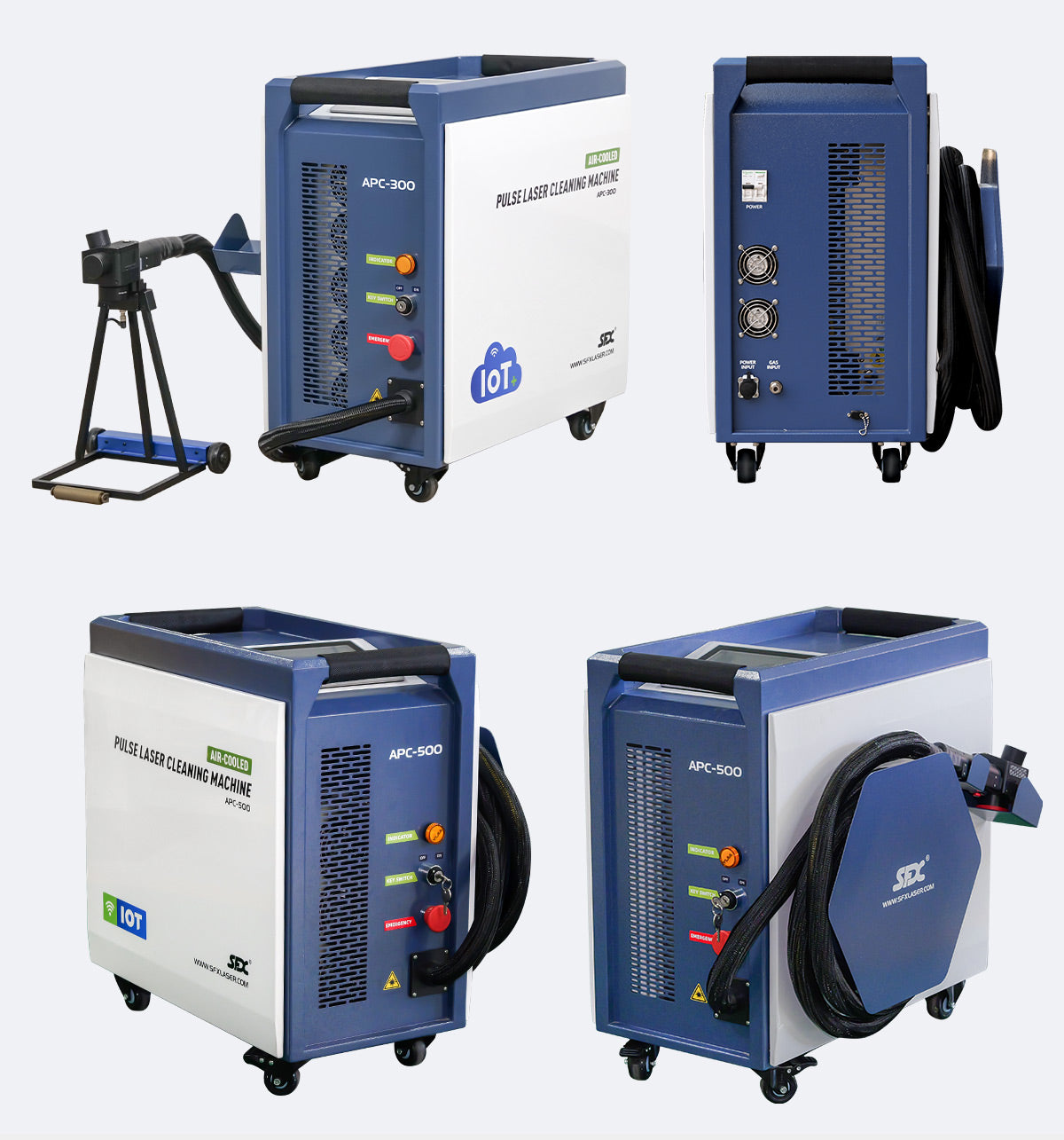 SFX 300W/500W Air-cooled Pulsed  Laser Cleaning Machine Specialized Wood Cleaning Metal Rust Paint Oil Coating Removal