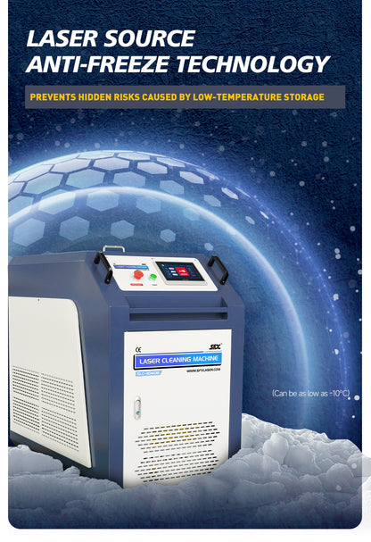 SFX 3000W Single Phase AC220V Double-Wobble Gun Head Laser Cleaning Machine Smart Interconnection Metal Rust Oxide Painting Oil Removal