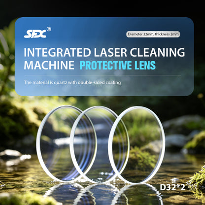 SFX 2000W 3000W Double Wobble Laser Cleaning Machine Protective Lens D32*2mm