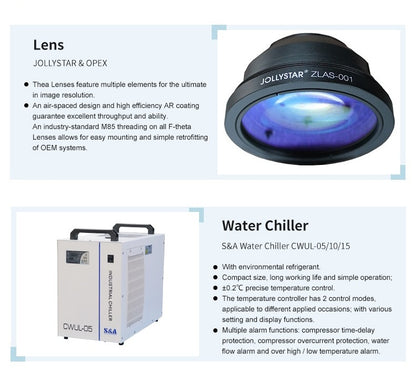 SFX UV Laser Marking Machine 3W/5W/10W/15W Fiber Laser Engraver with S&A Water Chiller