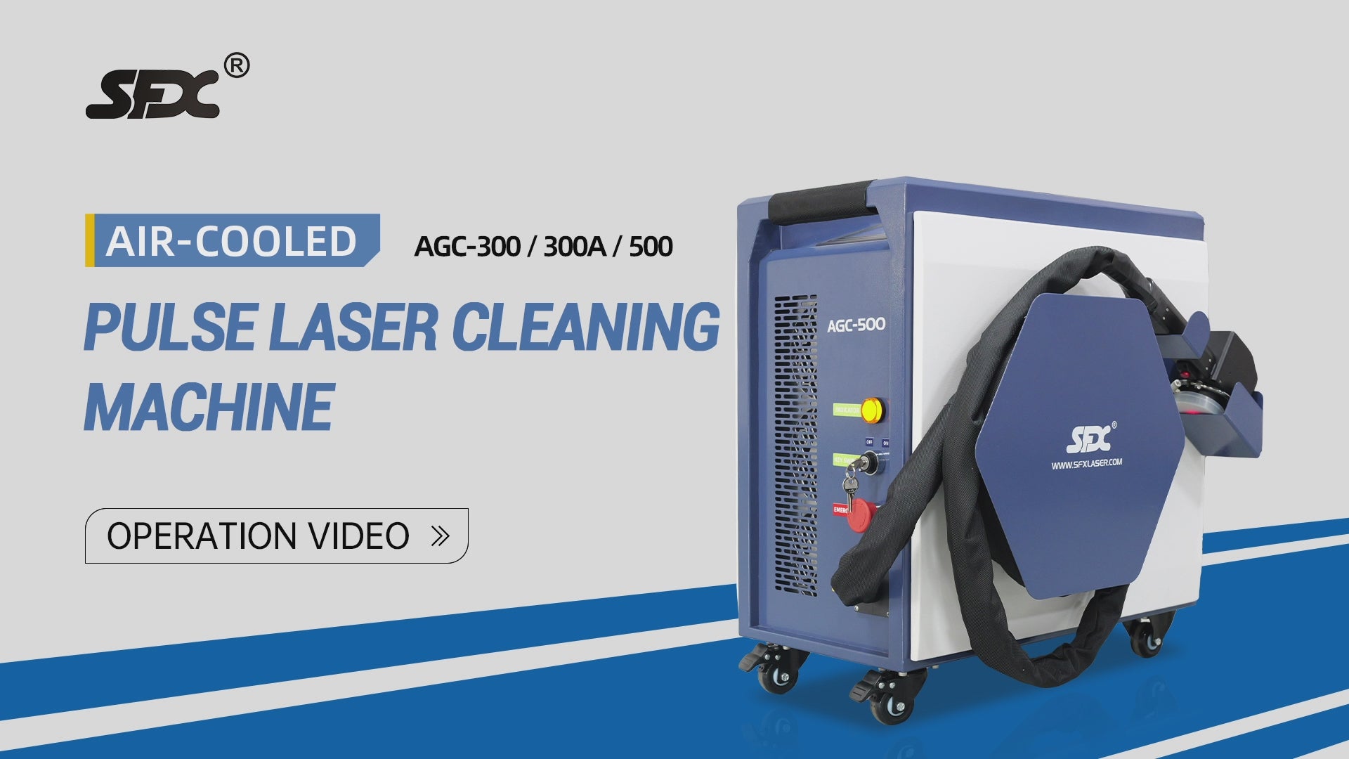 SFX 300W 500W Portable Air-cooled Pulse Laser Cleaning Machine Metal R