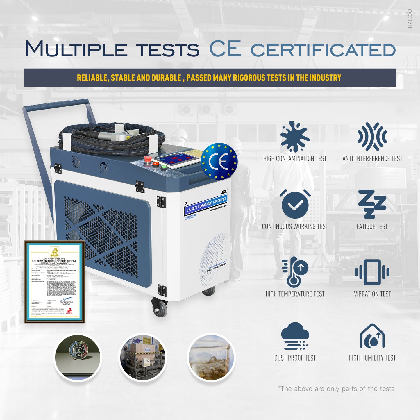 SFX 3KW Single Phase AC220V MAX Laser Cleaning Machine Water Cooling Anti-Freeze Metal Rust Oxide Painting Oil Removal