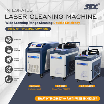 SFX 3KW Single Phase AC220V MAX Laser Cleaning Machine Water Cooling Anti-Freeze Metal Rust Oxide Painting Oil Removal