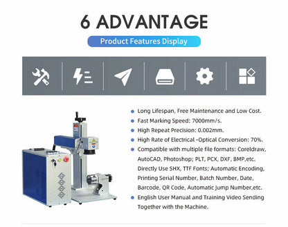 US Stock JPT 20W/30W/50W Fiber Laser Marking Machine Fiber Laser Engraver