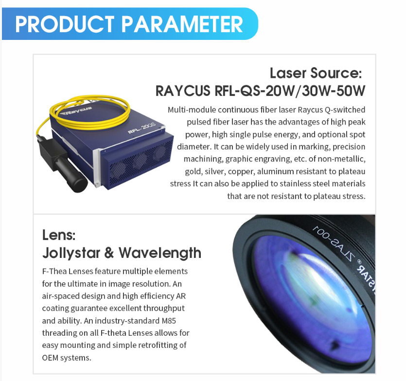 RAYCUS 20W/30W/50W Fiber Laser Marking Machine Fiber Laser Engraver